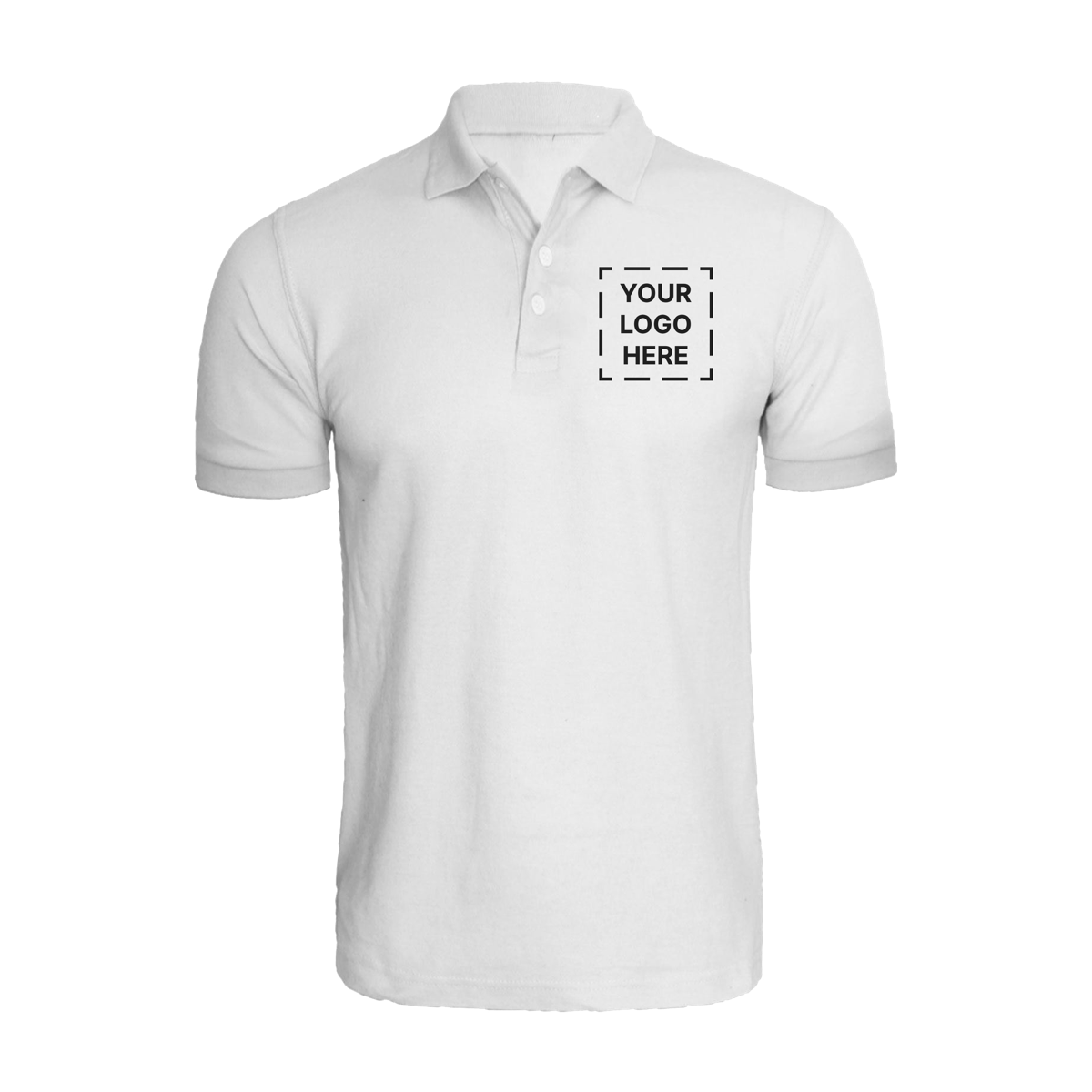 Mens White Cotton Polo T-Shirt